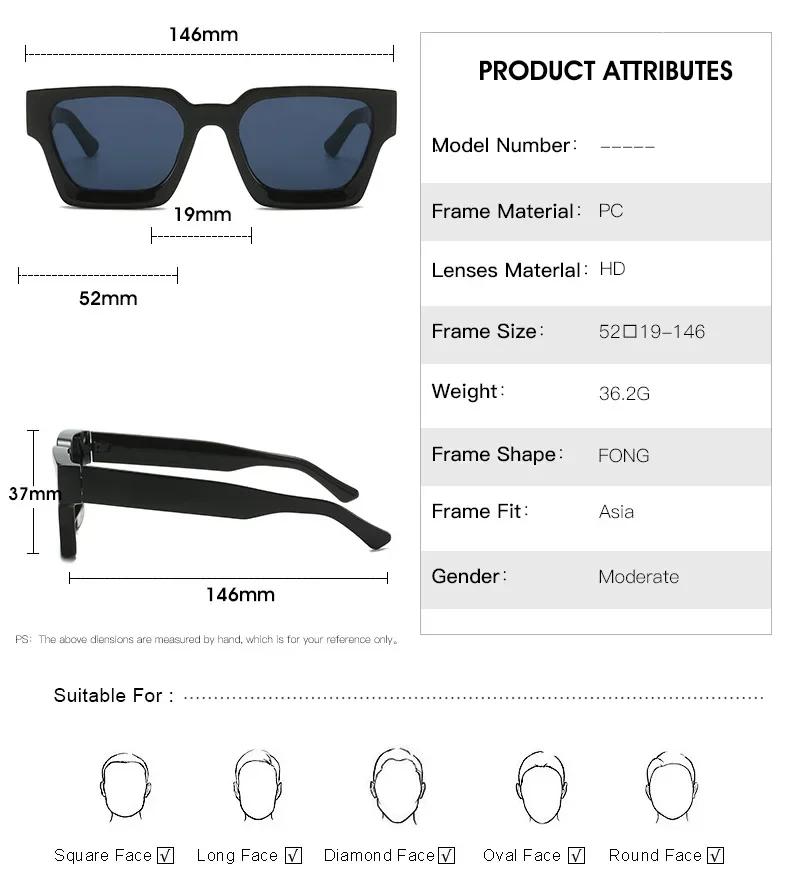 New Retro Square Sunglasses For Women Men Fashion Luxury Brand Vintage Frame Sun Glasses UV40 Protection
