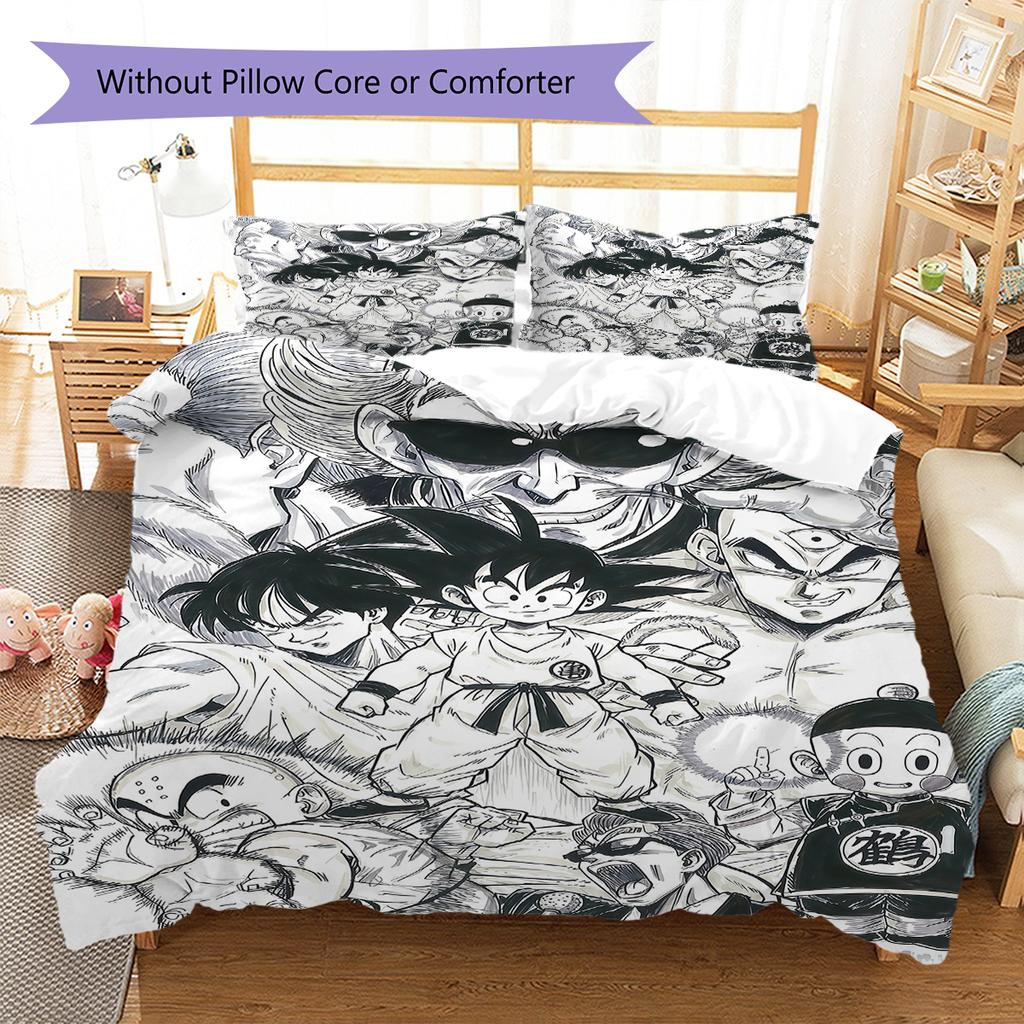 Biancheria da letto con motivo DRAGON BALL, Set piumone Copripiumone Federa Regalo di Compleanno per la Casa (1 * copripiumino + 2 * federa, senza nucleo)