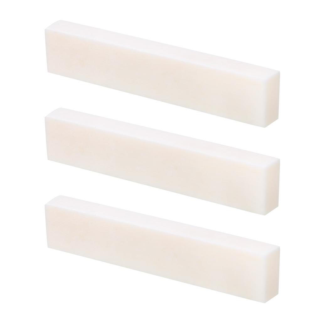 3Pcs DIY Blank Buffalo Bone Nut String Pillow for Classical Electric Acoustic Guitar 52x6x10mm