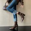 205 autumn and winter new pointed thin small short boots British style fashion versatile thick heel one pedal high heel thin boots