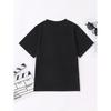European sizes Kids' Cartoon Print Cotton T-Shirt - Crew Neck, Short Sleeve, Stretchy & Breathable for Sports and Play