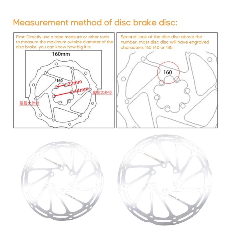 2Pcs 160mm /180mm /203mm Disc Brake Rotors with Bolts Bicycles Disc Brake Rotors for Road Bike, Mountain Bike, MTB