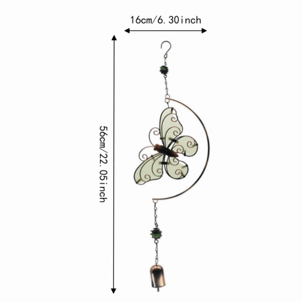 Iron Material Dragonfly Wind Bell Luminous Glow Outdoor Hanging Decor Window Decoration