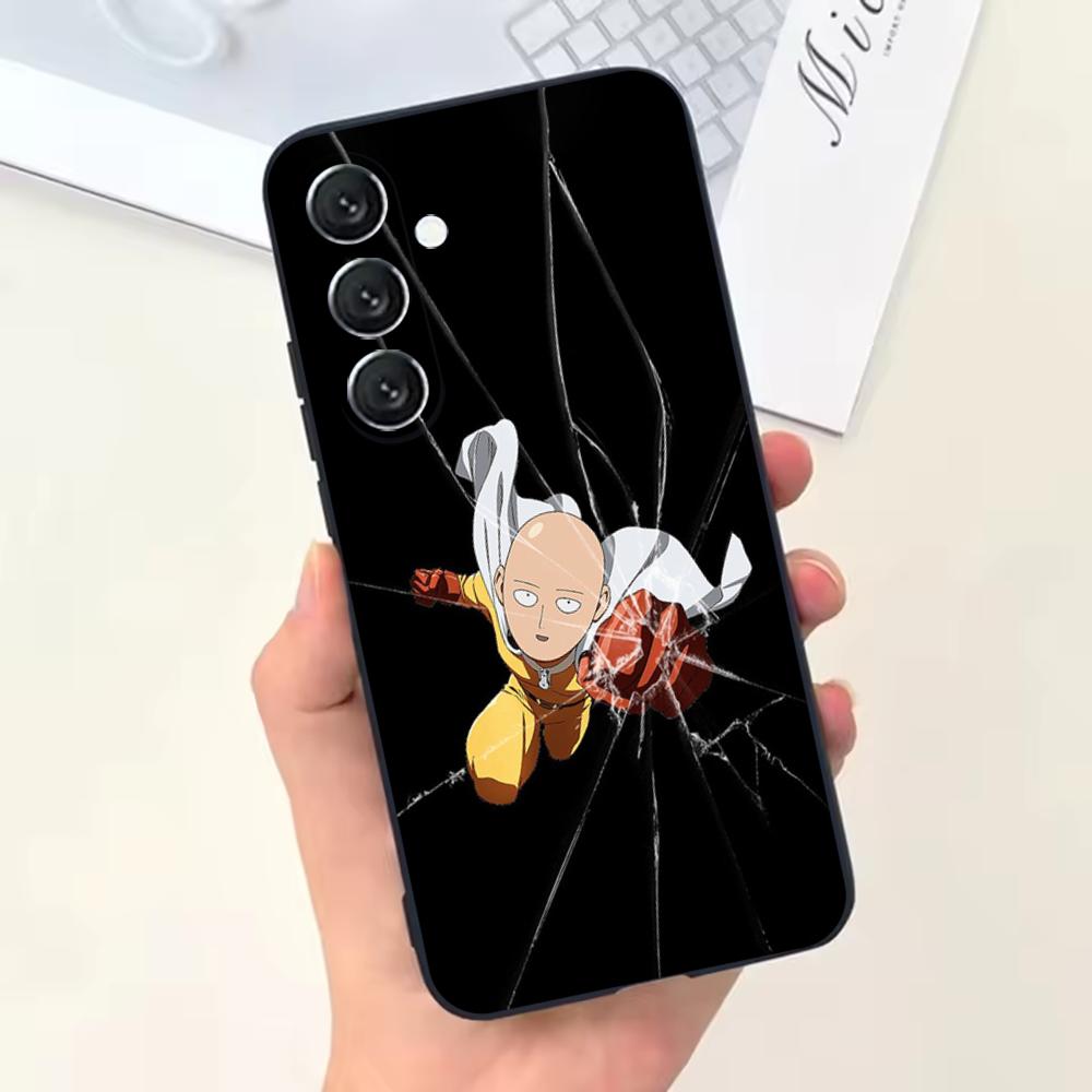 One P-Punch Man Saitama Phone Case For Samsung Galaxy A13,A21s,A22,A31,A32,A52,A53,A71,A80,Soft Black Shell