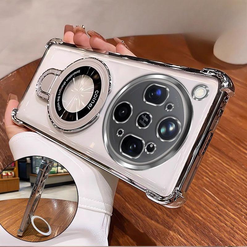 For OPPO Find X9 ultra Case luxury plating transparent skin-friendly bracket Cover For OPPO Find X9 ultra Skin Friendly  Funda