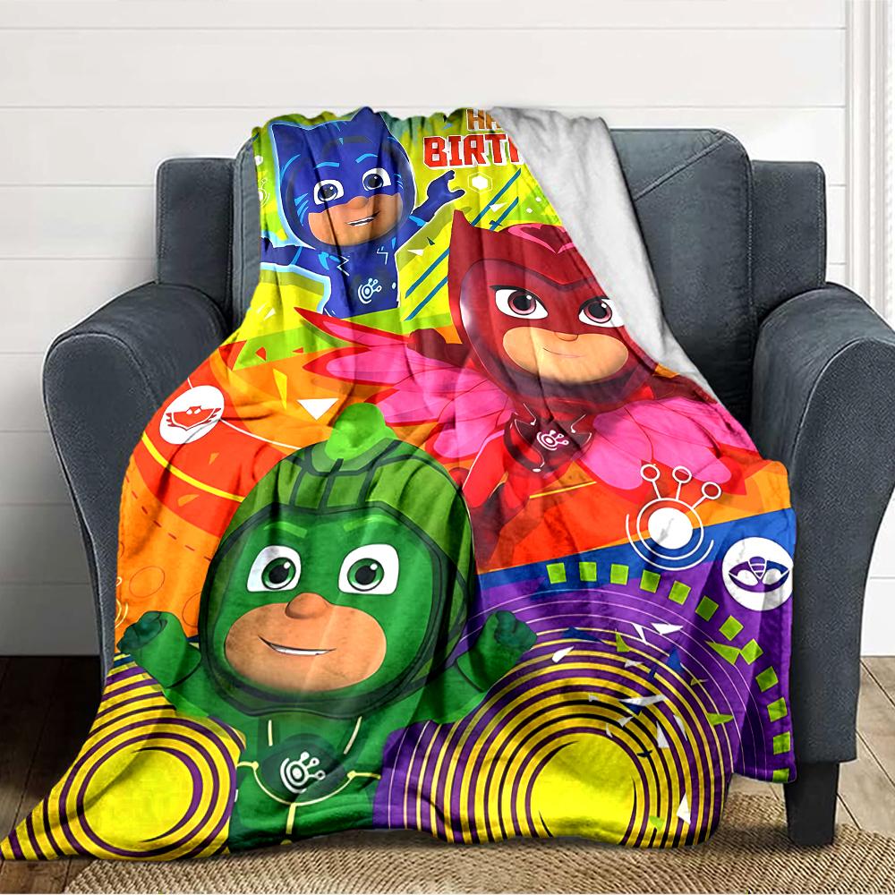 1pc PJ Marks1 Blanket, Gift, for Men and Women, Soft Blanket, Good for Sofa Bed Couch Travel, Lightweight Flannel Blanket