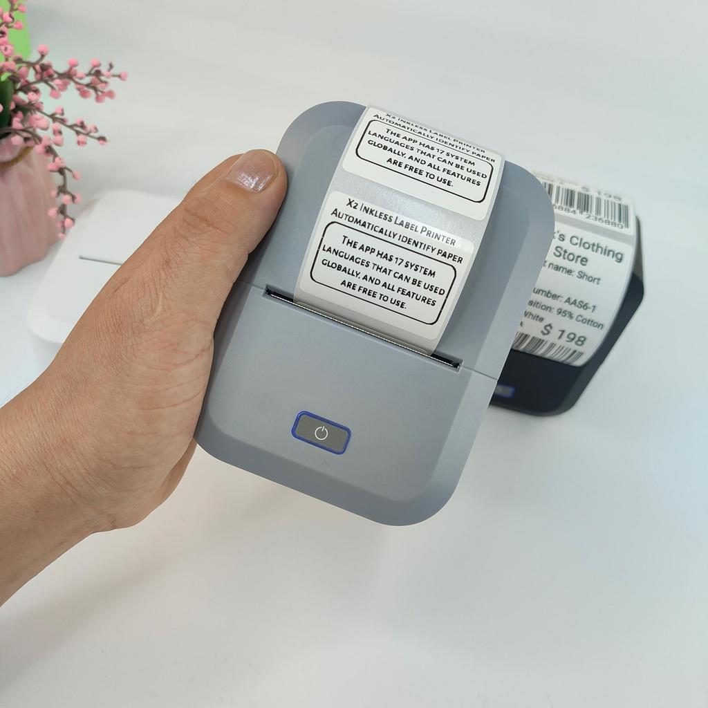 X2 Dual-Mode Inkless Thermal Label Printer for Computer & Mobile, Bluetooth QR Code Capable