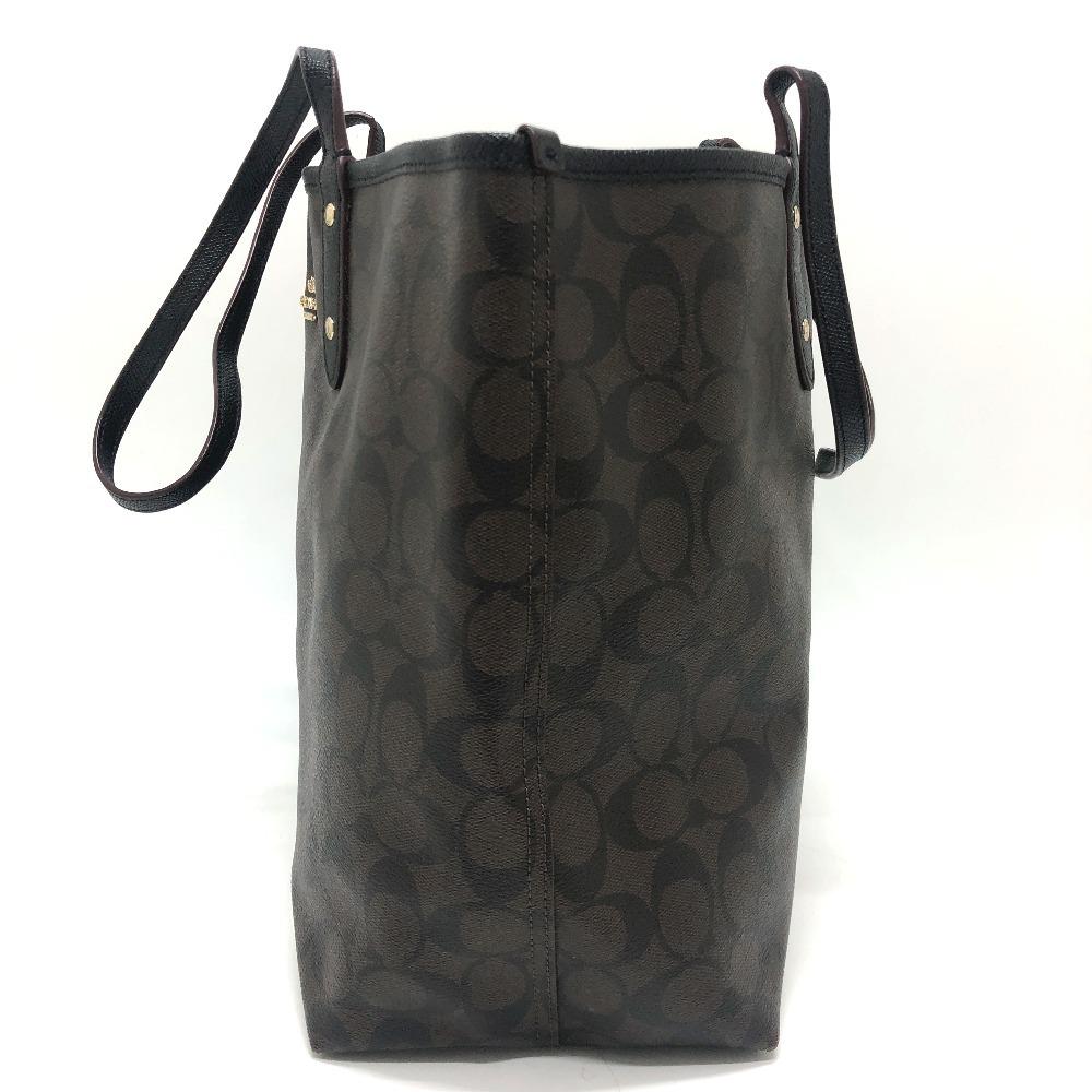 COACH Signature Bag Hand Bag Shoulder Tote Bag PVC Brown