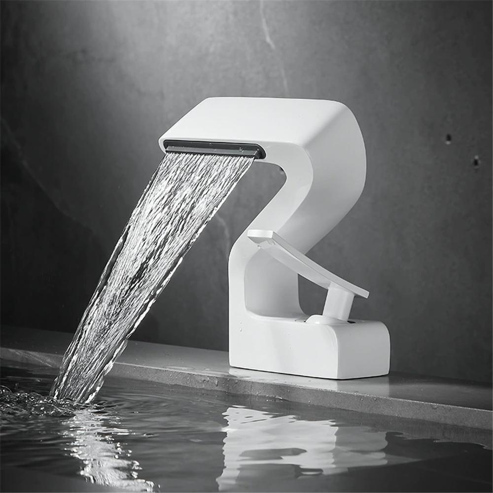 

Tuqiu Gold Bathroom Faucet Brass White Basin Faucet Black Sink Faucet Cold & Hot Water Faucet Sink Tap Black Lavotory Faucet Tap белый
