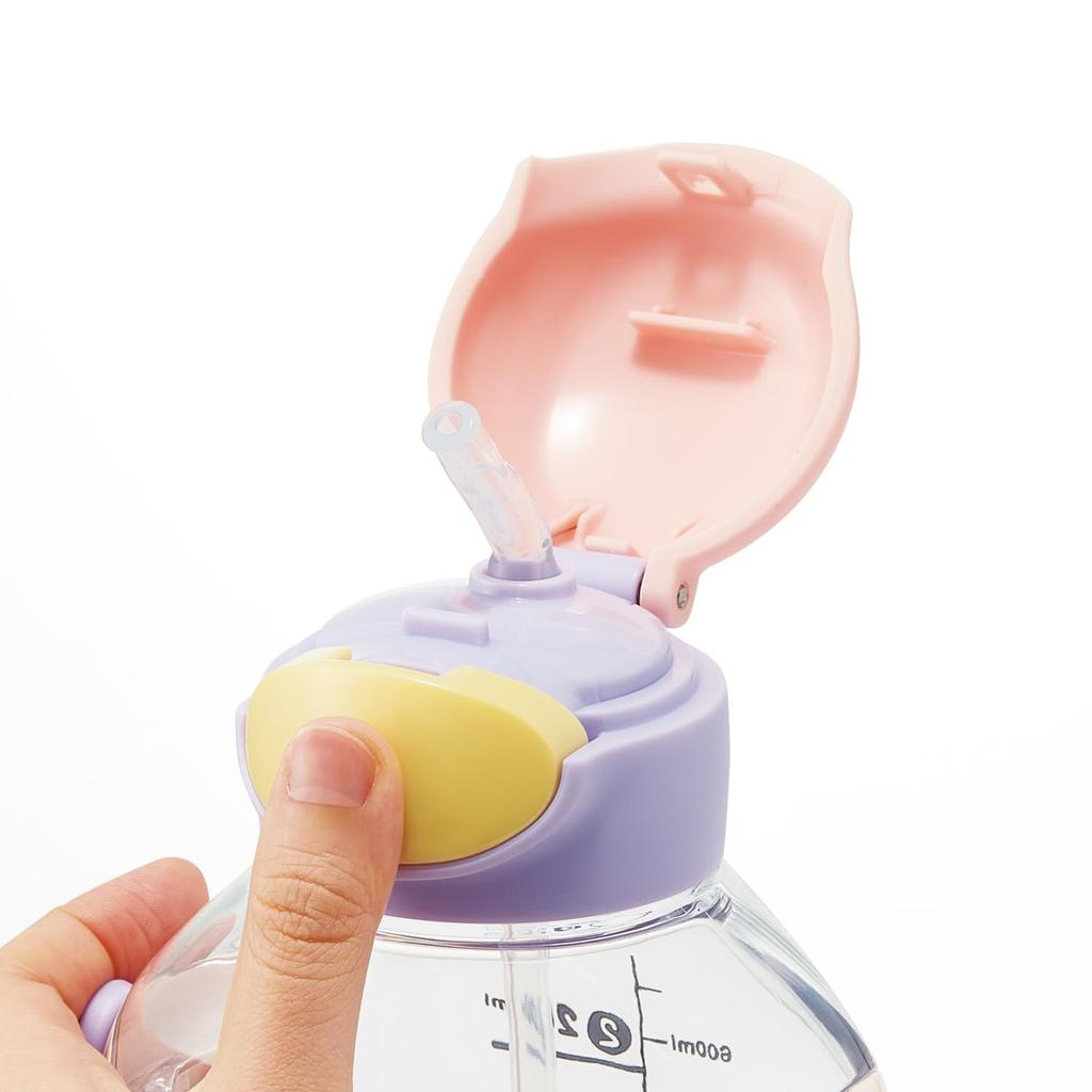 Skater Straw Water Bottle with Shoulder Snoopy Cafe PDSH8DX One-Push Strap, 780ml, 80's Design,