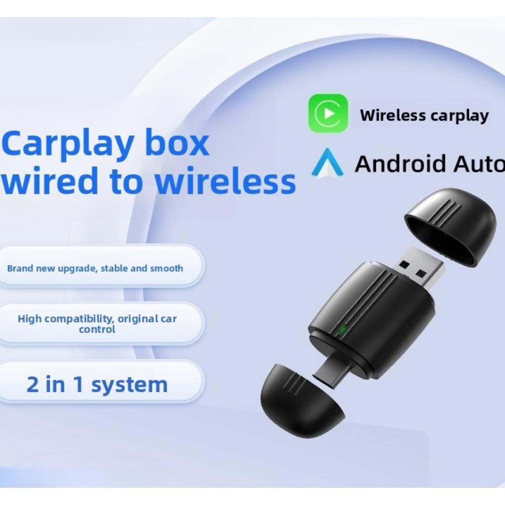 Short Wireless Carplay Box Plug and Play Convert Wired To Wireless for iPhone Android Auto