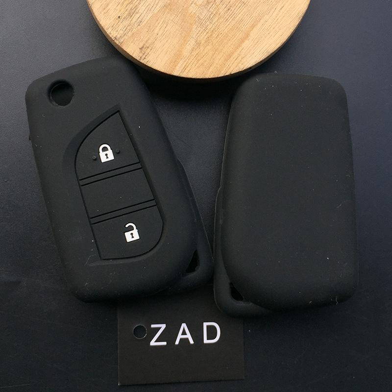 silicone car key cover case set holder bag For Peugeot 108 Remote Flip Folding 3 button key
