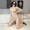 Sex lingerie sexy stockings one-piece leopard print skin tone uniform passion temptation open perspective cute sy06