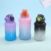 Water Bottle High Value Gradual Change of Color Large Capacity Ton Barrel with Carrying Ring Bouncing Plastic Cup Outdoor Mountaineering Cycling