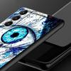 Phone Case For Samsung Galaxy S23 S22 Ultra S20 S21 FE 5G S10 S9 Plus S10E S8 Note 20 Black Cover Lucky Eye Blue Evil Eye Print