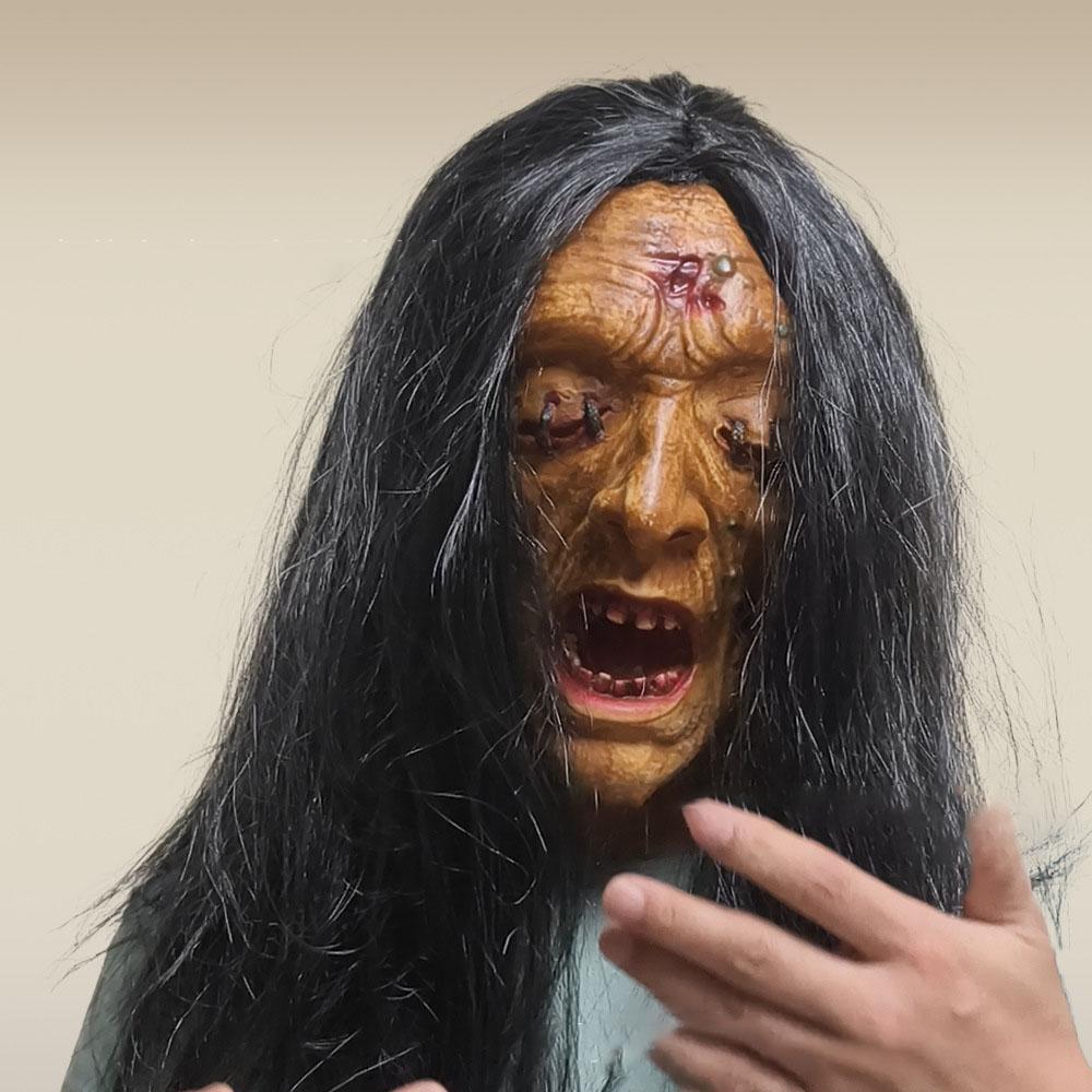 Stitched-eye zombie horror latex party mask One size fits all adults