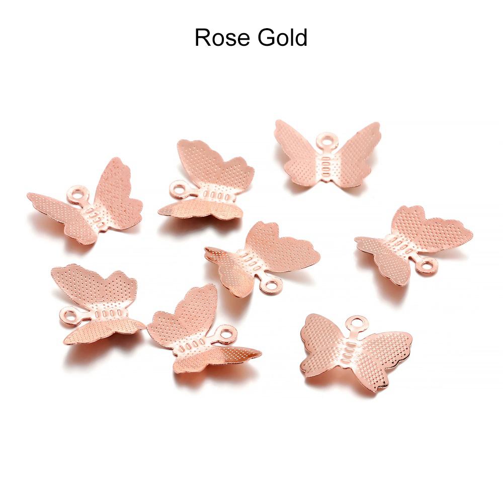 100pcs/lot Butterfly Filigree Wraps Connectors Charm DIY Jewelry Accessories Findings Supplies For Jewelry Making