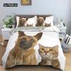 Dog and Cat Bedspread Cover Kit Queen Size Size Animal Theme Twin Size Sleep Bedding Kit for Kids Boys Girls Cozy Microfiber Fabric 3D Design Puppy