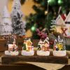 Glowing Resin Christmas House with Santa & Snowman Ornament