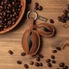 Cowhide Bag Charm Exquisite Coffee Bean String Pendant Keychain All-match Cute Backpack Pendant Bags Accessories Handbag