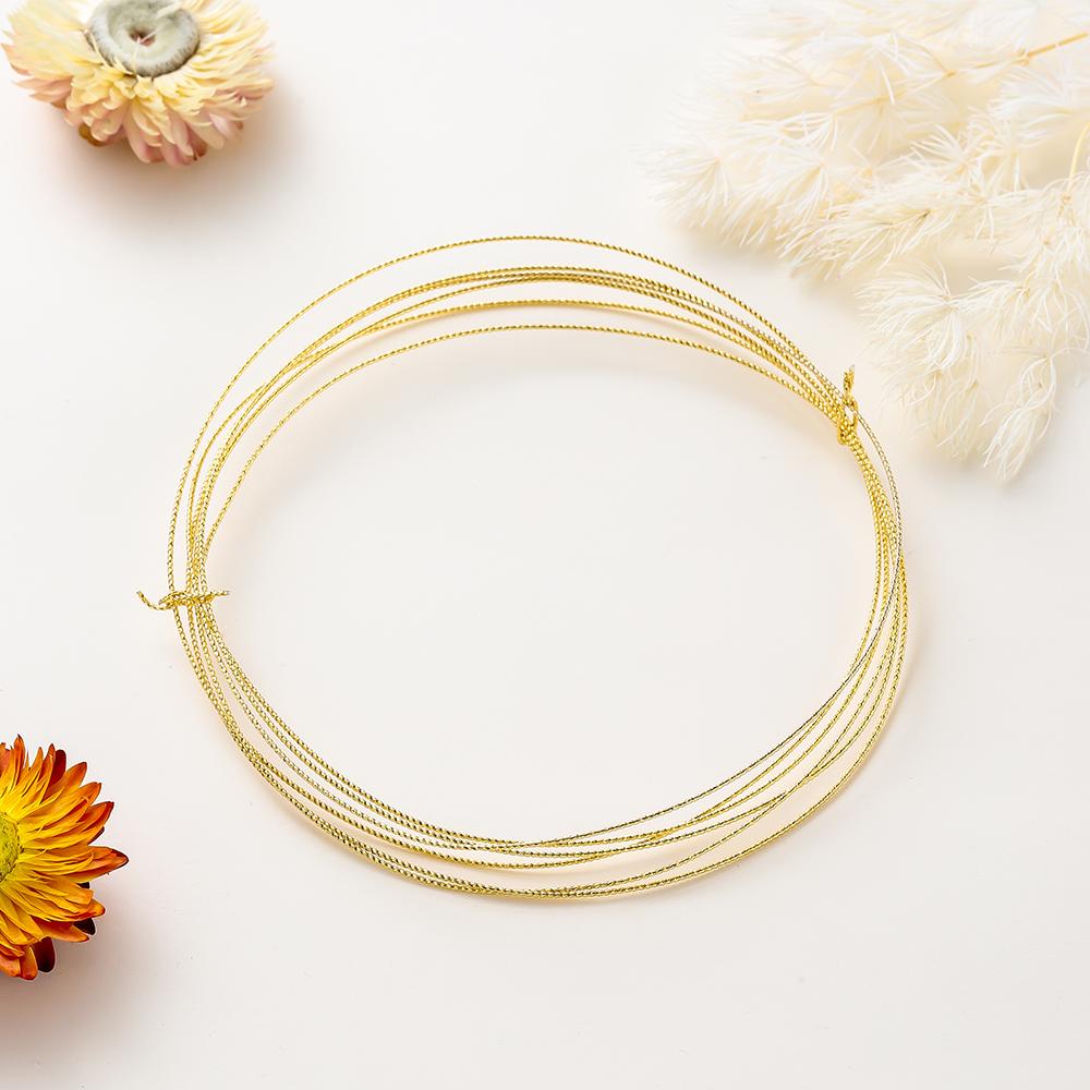2 Meters/roll 14K Gold Plated Pattern Metal Copper Beading Wire Earing Bracelet Pendant Threads For DIY Jewelry Making Findings