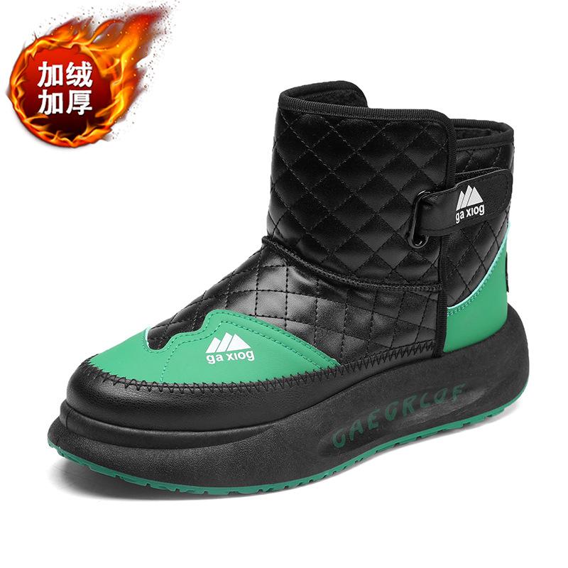 Fashion 2024 Winter Snow Bootsplatform ShoesLeisureMen's Bootsmiddle Barrel Boots Man Warm BootsFashionable and Versatile Men's Shoes