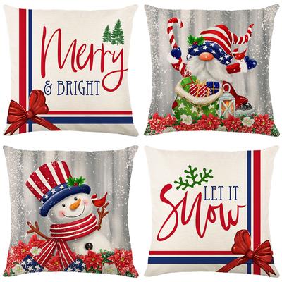 Weihnachtsmann Druck Kissenbezug Leinen Buchstaben Zuhause Sofa Schlafzimmer Kissenbezug