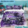 Custom Name 3PCS Kings Basketball Team Logo Bedding Set,Including  Duvet Cover And 2pcs Pillowcases Perfect for Bedroom,Dormitory,Fan Christmas gift