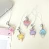 Adorable Small Ice Cream Phone Charm Glittering Resin Keychain with Star Jellyfish Design for Fashion Lover Present