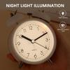 Mini 3.8 Inch Extra-Loud Alarm Clock For Deep Sleeper Soft Night Light Wake Up Twin-Bell Table Clock For Perfect Students