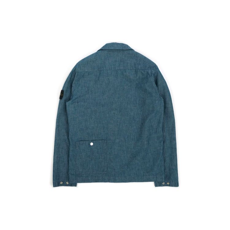 Stone Island Logo Polo Jacket Men jackets Blue 741511207-WASH