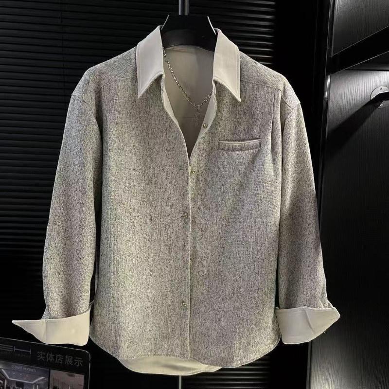 

Темпераментный Универсальный Топ-рубашка с длинным рукавом Мужской Осенний Новый Повседневный Дизайн Мода Карман S