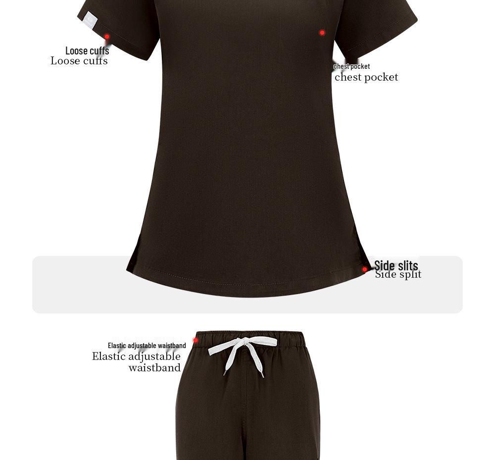 Sjuksköterskeskrubbdräkt i åtta färger - Andningsbar, Svettabsorberande Damuniform för Djursjukhus