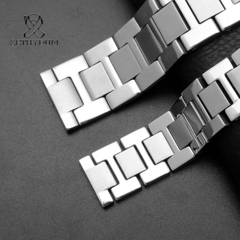 Armband Für Cartier TANk SOLO Serie Originalversion Solide Feinstahl-Uhrenketten-Zubehör Flache Schnittstelle 16 17,5 20 22mm