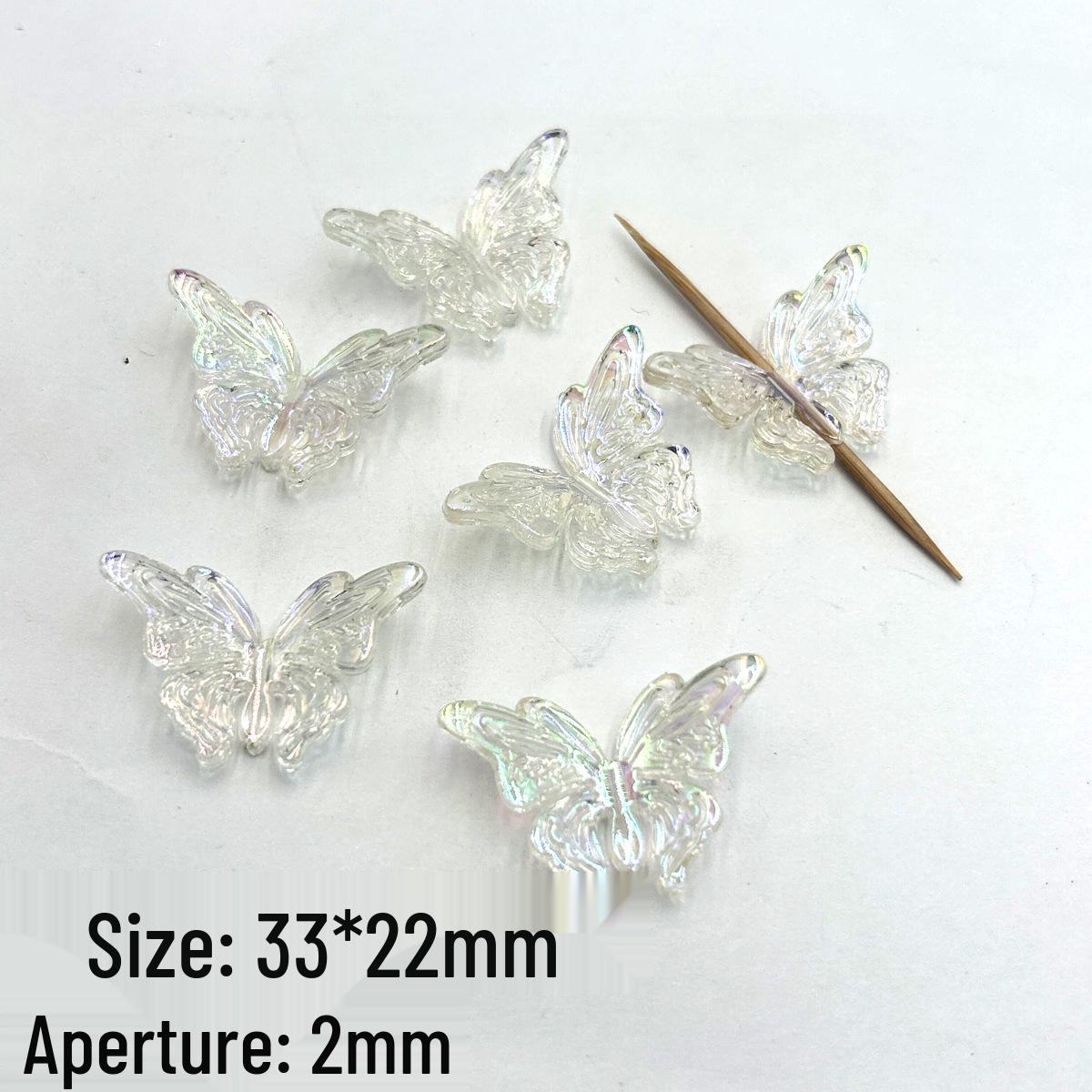 

33x22mm Transparent Colorful Acrylic Butterfly Charms with Vertical Hole for DIY Earrings