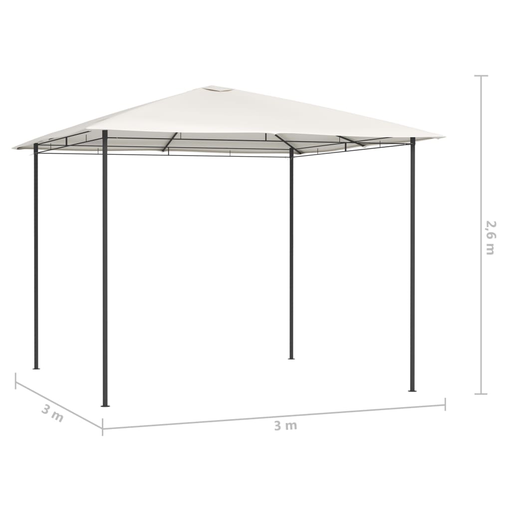 Gazebo 3 X 3 X 2.6 M Cream 160 G M²