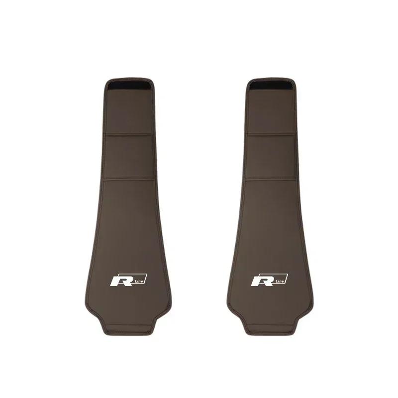 2Pcs Leather Car Seat Headrest Protective Covers Accessories For VW GTI R Line Golf 6 Passat CC Polo Tiguan Arteon Touareg Caddy AS3H