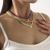 Bohemia Chokers Necklaces Women Arcylic Beads Jewelry Necklace Heart Decoration