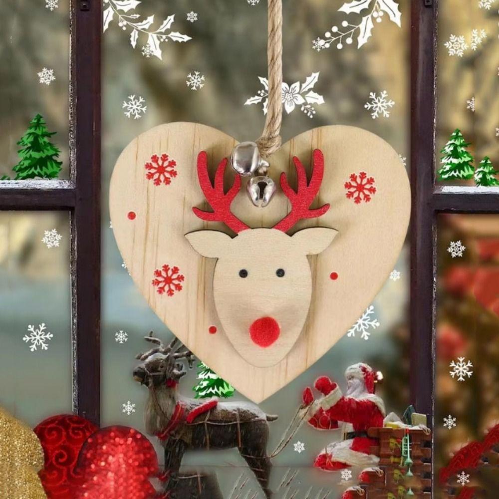 

с колокольчиками олень дверь подвесная деревянная елка украшение Рождество день Style C