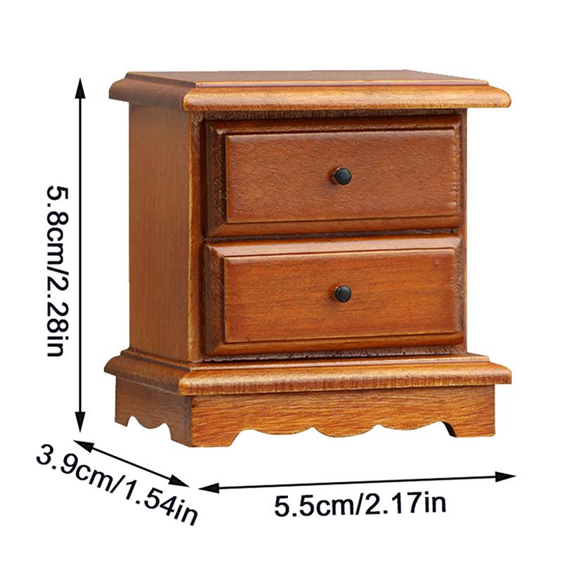 1:12 Dollhouse Miniature Bedside Table Chest Of Drawers Nightstand Furniture Model Decor Toy Doll House Toys Accessories