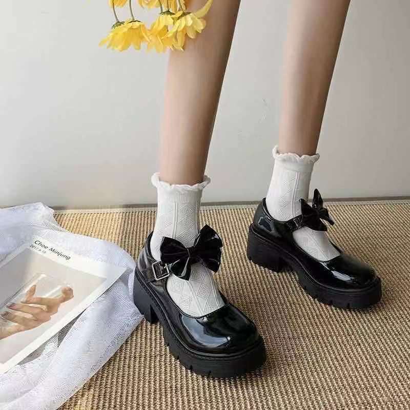 2024 Cosplay Costume Shoes Japanese Style Vintage Soft Sister Girls High Heels  Platform College Student Cosplay Costume Shoes