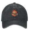 Calcifer Anime Washed Baseball Cap Japan Street Style Trucker Hat Unisex Teens Outdoor Sports Sun Protection Baseball Caps
