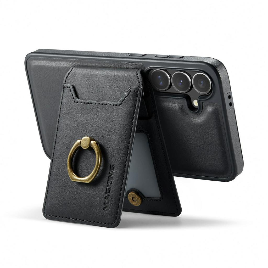 MAGKING K1 Series For Samsung Galaxy S24 FE Magnetic Case PC + TPU + PU Phone Cover with Card Holder