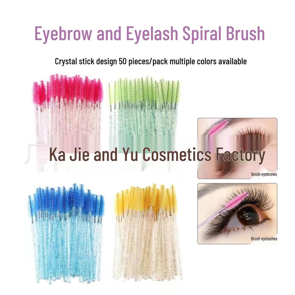 50-Pack Disposable Eyelash and Eyebrow Brushes - Grafting Tools & Curling Comb Spiral