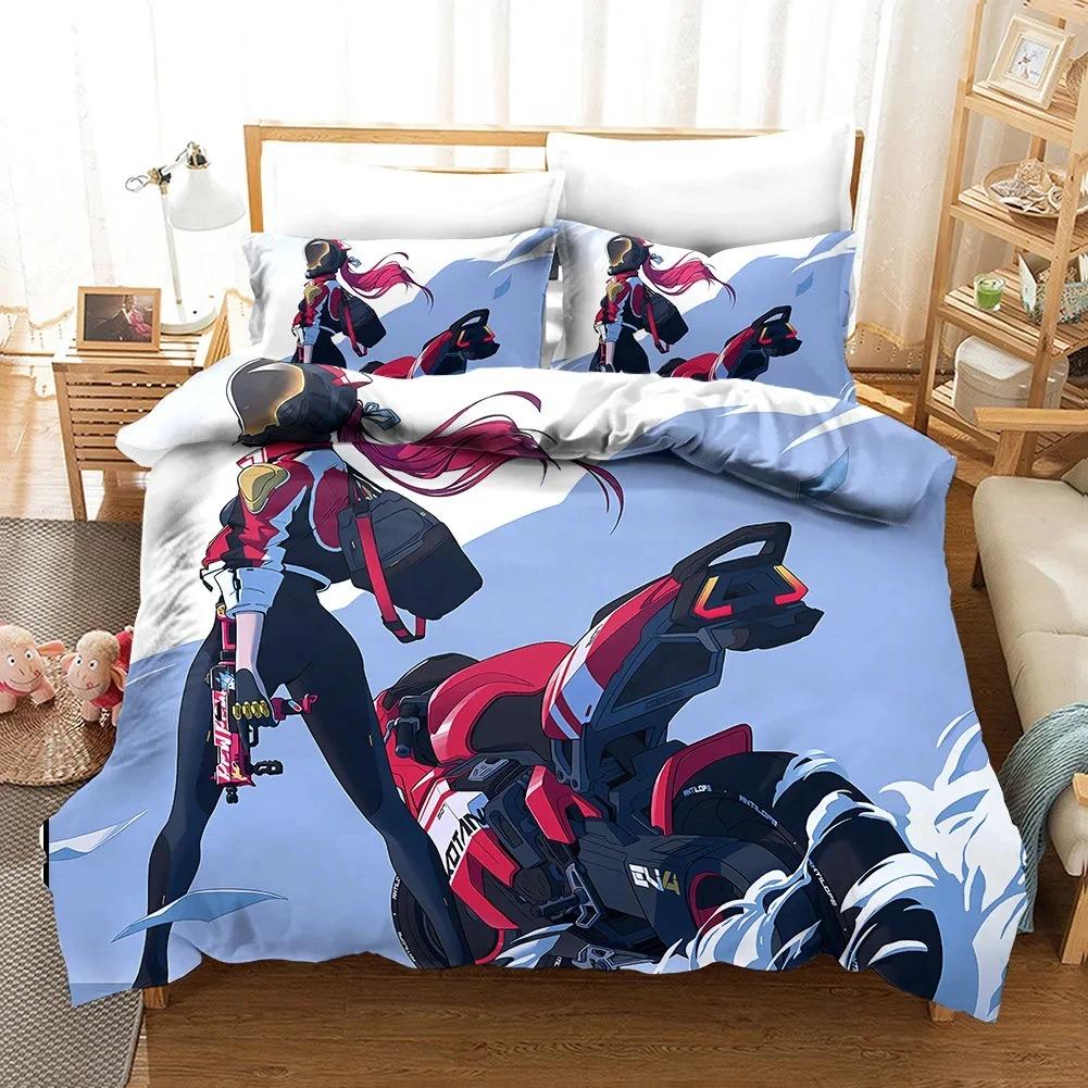 Sexy Girl Motocross Duvet Cover Extreme Sports Theme Bedding Set For Boys Teens Man Microfiber 3D Beauty Queen King Quilt Cover