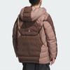 Adidas Originals X Hamcus Collaboration FW23 Color Block Quilted Logo Drawstring Hooded Zipper Down Jacket Unisex Outerwear Brown IX4344