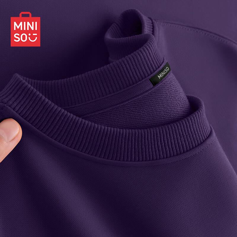 MINISO Men's Solid Color Crewneck Pullover Sweatshirt