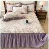 A Class Vintage Quilted Bed Skirt Washable Cotton Printed Bedspread 3 Piece Set Home Bedding Protector