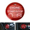 Red Carbon Fiber Keyless Engine Push Start Button Cover For 2015-23 Ford Mustang