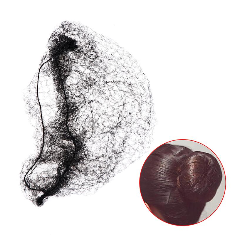 100X Black Invisible Hair Nets Elastic Edge Mesh Hairnet Stretch Hairnet Cover